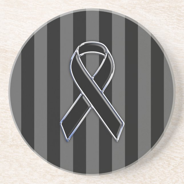 Black Ribbon Awareness Rand Underlägg (Framsidan)