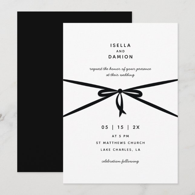 BLACK RIBBON & BOW INBJUDNINGAR (Fram/baksida)