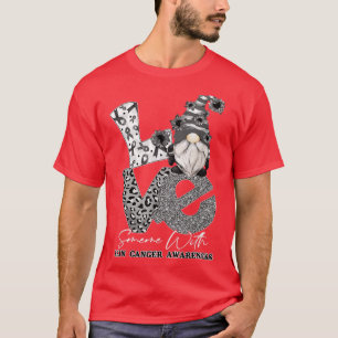 Black Ribbon Gnome Kärlek någon med hudcancer T Shirt