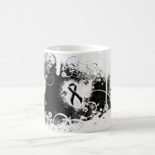 Black Ribbon Grunge Heart Kaffemugg