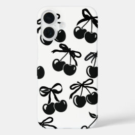 Black Ribbon och Cherry Phone Case - Elegant och