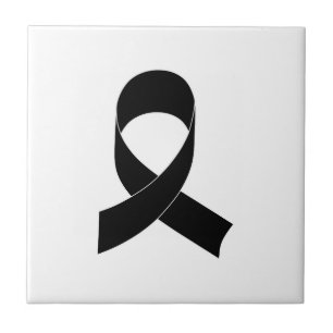 Black Ribbon Teckning Kakelplatta