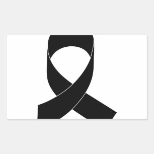 Black Ribbon Teckning Rektangulärt Klistermärke