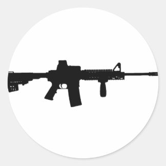 Black Rifle AR-15 från Phil's Art Online Runt Klistermärke