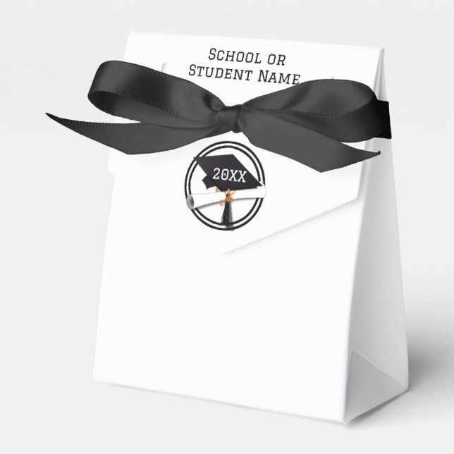 Black Ring på Grad Cap Studenten Presentaskar (Framsidan Sidan)