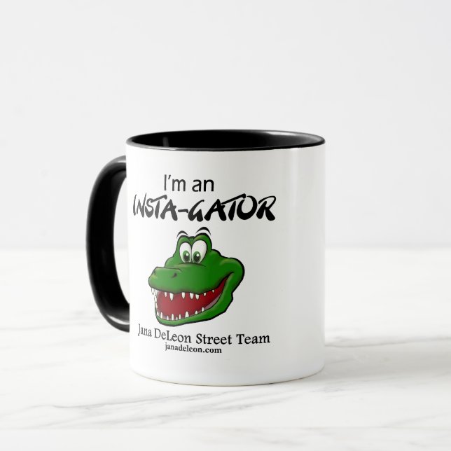 Black Ringed Coffee Mugg med Street Team Logotyp (Framsida vänster)