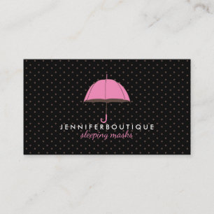 Black Rining Winter Polka dots Umbrella Visitkort