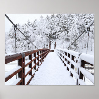 Black River Harbor Suspension Bridge, Michigan Poster