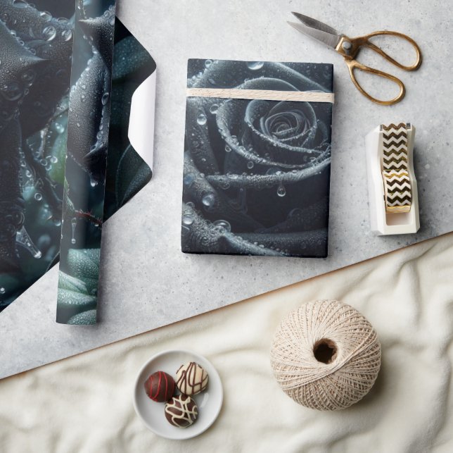 Black Ro Blommigt Presentpapper (Hantverk)