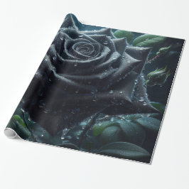 Black Ro Blommigt Presentpapper
