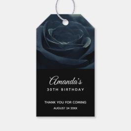 Black Ro Flower Mörk Gothic Birthday Tack Presentetikett