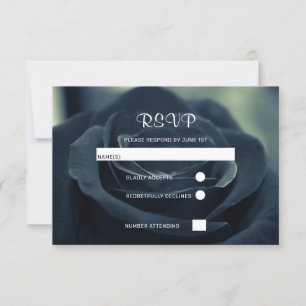 Black Ro Flower Mörk Gothic Vibe Bröllop OSA Kort