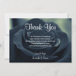 Black Ro Flower Mörk Gothic Vibe Bröllop Tack Kort