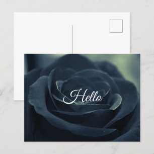 Black Ro Flower Mörk Gothic Vibe Hej Vykort