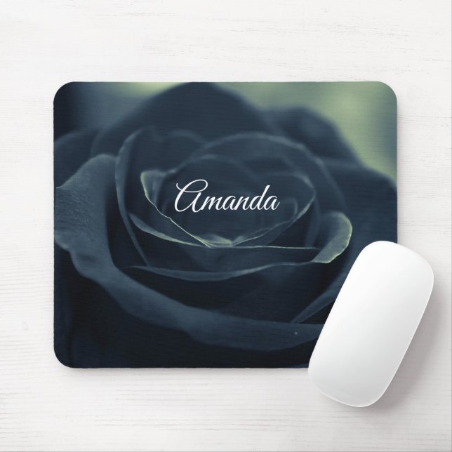 Black Ro Flower Mörk Gothic Vibe Musmatta (Med mus)