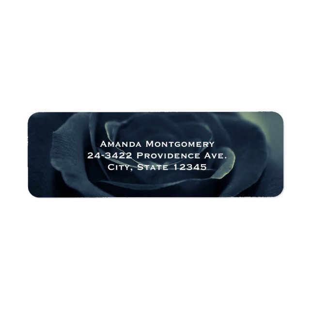Black Ro Flower Mörk Gothic Vibe Returadress Etikett (Framsidan)