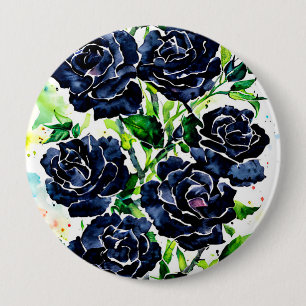 Black Ro Flowers Goth Art Watercolor Painting Knapp
