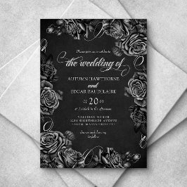 Black Ro Gothic Bröllop Inbjudningar