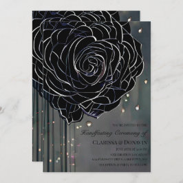 Black Ro Gothic Moody Elegant Handfast Inbjudningar