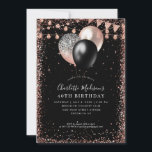 Black Ro Guld Balloon Ljus i alla åldrar Inbjudningar<br><div class="desc">Banderollen för den moderna Eleganten Black Ro Guld Glitter String Ljus oavsett ålder</div>