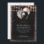 Black Ro Guld Balloon Ljus i alla åldrar Inbjudningar<br><div class="desc">Banderollen för den moderna Eleganten Black Ro Guld Glitter String Ljus oavsett ålder</div>