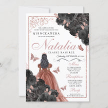 Black Ro Guld Butterfly Princess Quinceañera