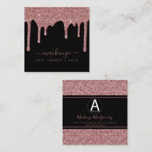 Black Ro Guld Glitter Drives Business Logotyp Fyrkantigt Visitkort