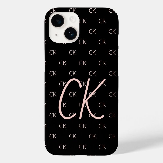 Black ro guld monogram initialer modern (Baksida)