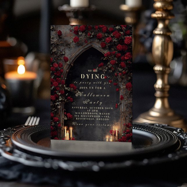 Black Ro-katedral Gothic Masqueraad Inbjudningar (Skapare uppladdad)