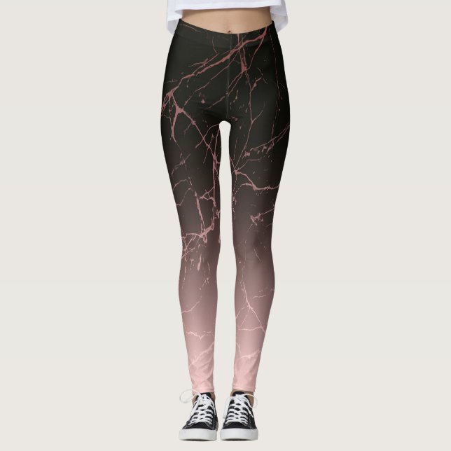 Black Ro Marble Leggings (Framsida)