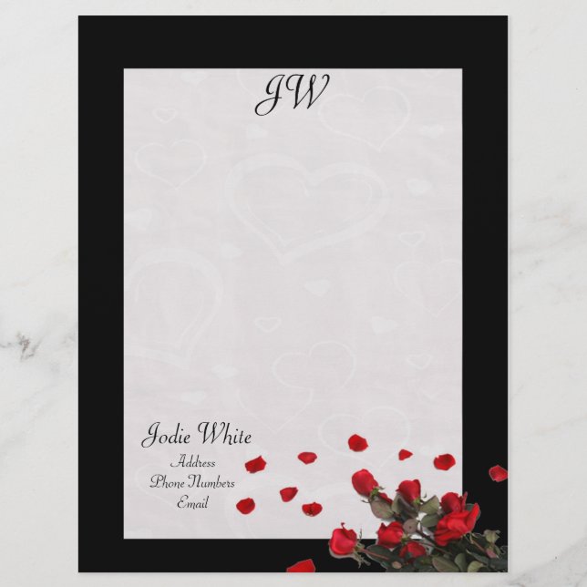 Black Ro - Monogram Letterhead Brevhuvud (Framsida)