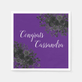 Black Ro Mörk Gothic Studentfest Lila Pappersservett