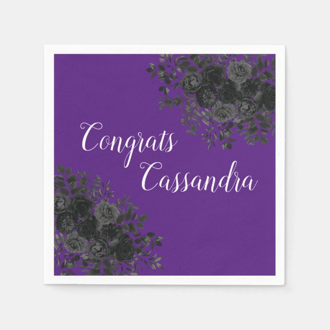 Black Ro Mörk Gothic Studentfest Lila Pappersservett (Framsidan)