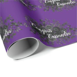 Black Ro Mörk Gothic Studentfest Lila Presentpapper