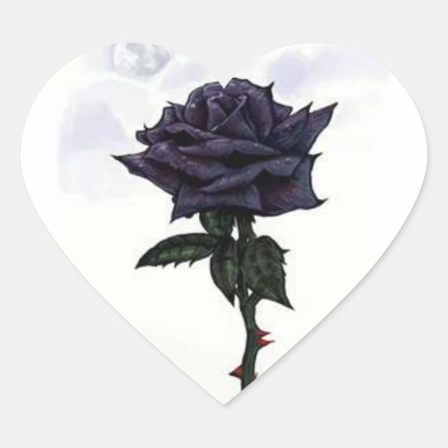 Black Ro Stickers Hjärtformat Klistermärke (Framsida)