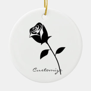 Black Ro Valentine Flower Thunder_Cove Julgransprydnad Keramik