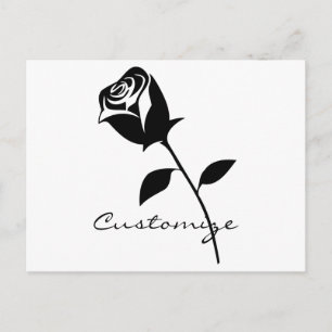 Black Ro Valentine Flower Thunder_Cove Vykort