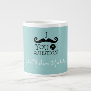 Black Robin Egg Blue Mustache Humor Jumbo Mugg