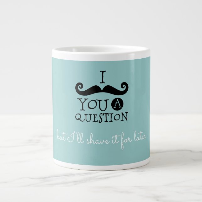 Black Robin Egg Blue Mustache Humor Jumbo Mugg (Framsidan)