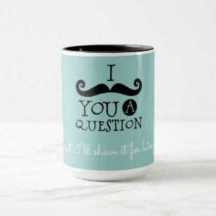 Black Robin Egg Blue Mustache Humor Mugg