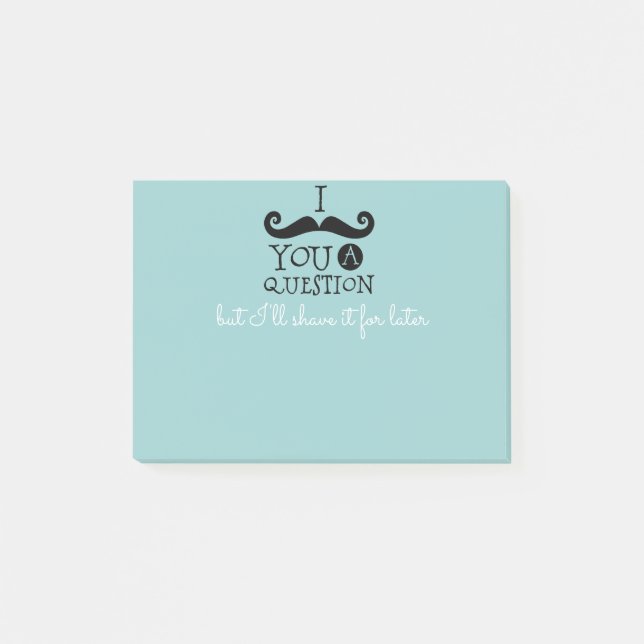 Black Robin Egg Blue Mustache Humor Post-it Block (Framsida)