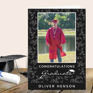 Black Rococo Grattiss Studenten Photo Kort