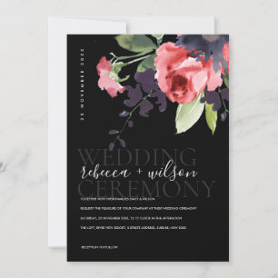 BLACK RÖD ROS PEONY EUCALYPTUS BLOMMIGT BRÖLLOP