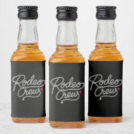 Black Rodeo Crew Western Bachelorette Party Spritflaskor Etikett
