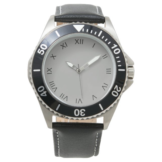 Black Roman Numbers på Grått wacnt Armbandsur (Framsida)