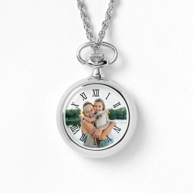 Black Roman Numerals Photo for Mamma Armbandsur (Framsida)