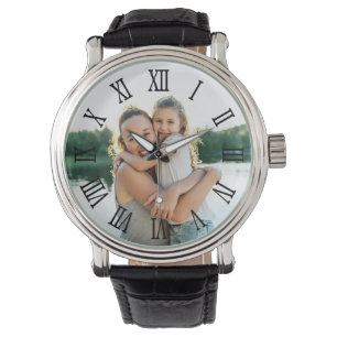 Black Roman Numerals Photo for Pappa Armbandsur