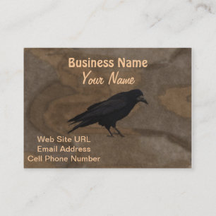 Black Rook British Corvid och Rustic Background Visitkort