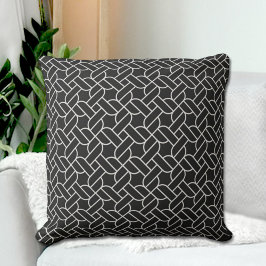 Black Rope Pattern Throw Pillow Kudde