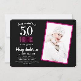 Black Rosa 50 och Fabulous 50:e Födelsedagsfesten Inbjudningar